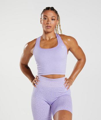 Dámské Tílko Gymshark Adapt Animal Seamless Crop Fialové | CZ 3244ZUT